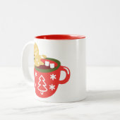 Gingerbread Man Hot Chocolade Jacuzzi Tweekleurige Koffiemok (Voorkant links)