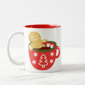 Gingerbread Man Hot Chocolade Jacuzzi Tweekleurige Koffiemok (Links)