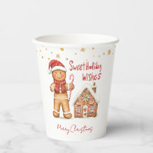 Gingerbread Man House Christmas Paper Cup