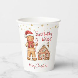 Gingerbread Man House Christmas Paper Cup Papieren Bekers