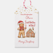 Gingerbread Man House Kleindochter Kerstmis Cadeaulabel (Voorkant)