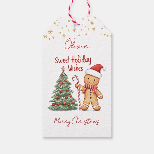 Gingerbread Man House Kleindochter Kerstmis Cadeaulabel (Achterkant)