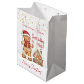 Gingerbread Man House Kleindochter Kerstmis Medium Cadeauzakje (Voorkant Gekanteld)