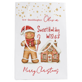 Gingerbread Man House Kleindochter Kerstmis Medium Cadeauzakje