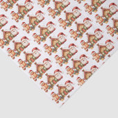 Gingerbread Man House Santa Hollies Tissuepapier (Detail)
