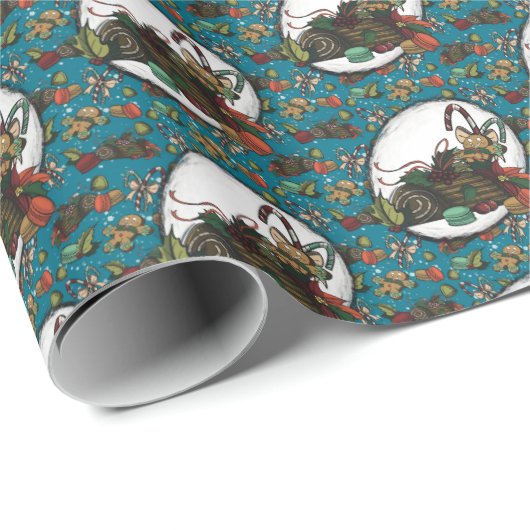 Gingerbread Man- Ice Cadeaupapier (Rol Hoek)