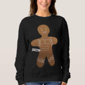 Gingerbread Man Icing Fitness Workout Ugly Christm Trui (Voorkant)