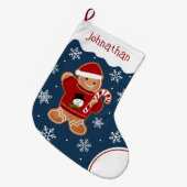 Gingerbread Man in Sweater Grote Kerstsok (Voorkant (Hangend))