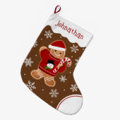 Gingerbread Man in Trui Grote Kerstsok (Voorkant (Hangend))