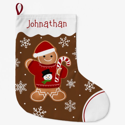 Gingerbread Man in Trui Grote Kerstsok (Voorkant)