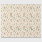 Gingerbread Man Jongen Naam Groen Beige Kerstmis Cadeaupapier (Vlak)