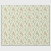 Gingerbread Man Jongensnaam Groene Kerstmis Cadeaupapier (Vlak)