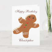 Gingerbread Man Just Add Name Verjaardag Kaart (Voorkant)