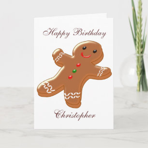 Gingerbread Man Just Add Name Verjaardag Kaart