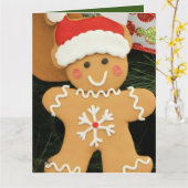 Gingerbread man kaart (Gele Bloem)