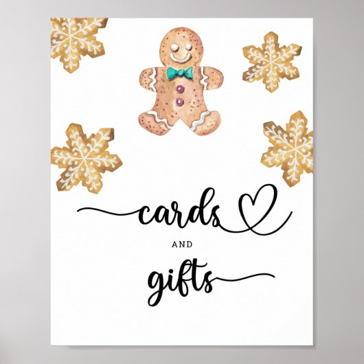 Gingerbread man - kaarten en geschenken baby showe poster (Voorkant)