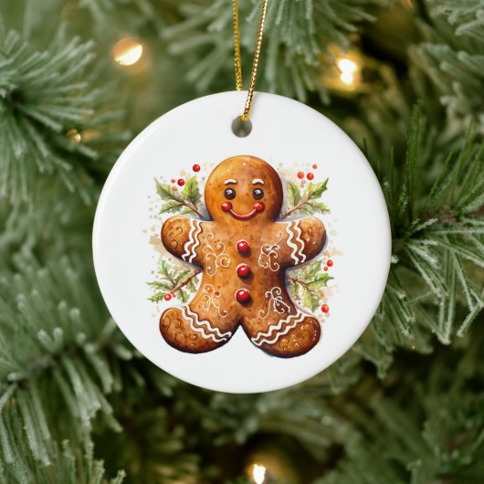 Gingerbread man keramisch ornament (Boom)