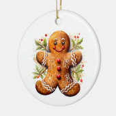 Gingerbread man keramisch ornament (Links)
