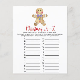 Gingerbread man - Kerst A-Z Game Kaart