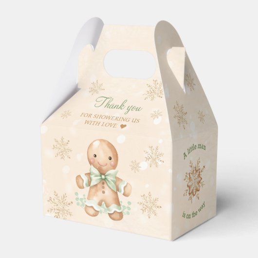 Gingerbread Man Kerst Baby shower Favor Box Bedankdoosjes (Achterkant)