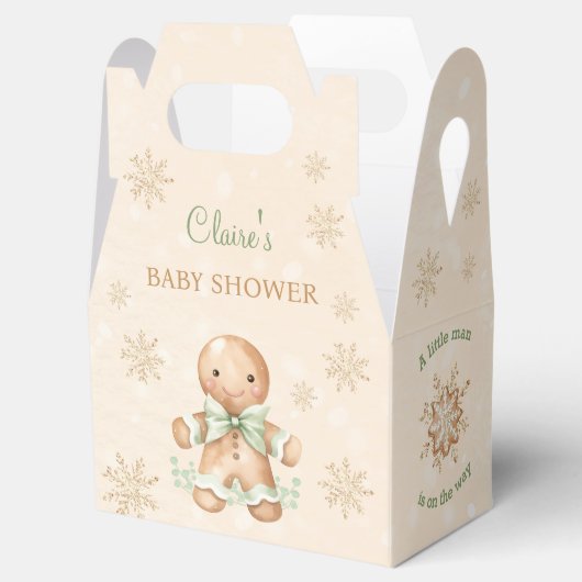 Gingerbread Man Kerst Baby shower Favor Box Bedankdoosjes (Geopend)