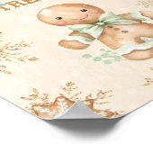 Gingerbread Man Kerst Baby shower Favor Sign Poster (Hoek)