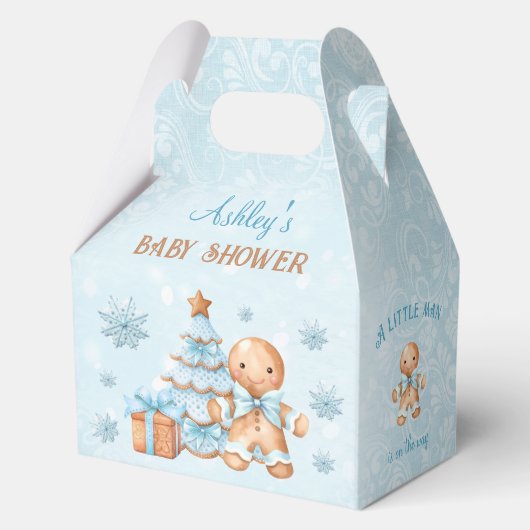 Gingerbread Man Kerst Baby shower Medium Gable Bedankdoosjes (Achterkant)