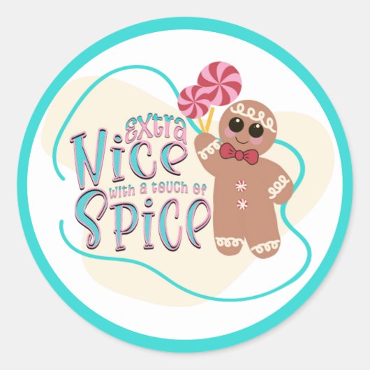 Gingerbread Man Kerst Classic Ronde Sticker (Voorkant)