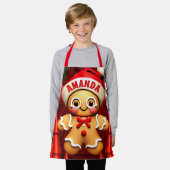 Gingerbread Man Kerst Gepersonaliseerde Kinderen Schort (Gedragen)