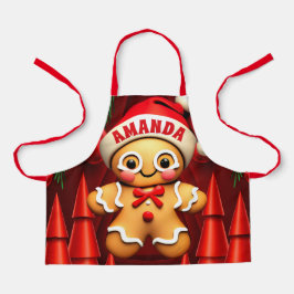 Gingerbread Man Kerst Gepersonaliseerde Kinderen Schort