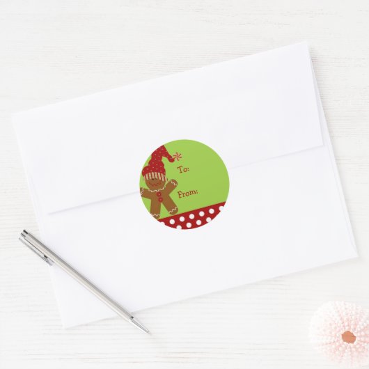 Gingerbread Man Kerst Gift Label (Envelop)