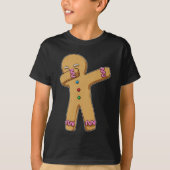 Gingerbread man kerst hip hop dans dab t-shirt (Voorkant)