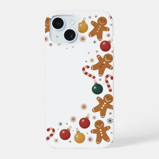 Gingerbread Man Kerst iPhone / iPad case iPhone 15 Case (Achterkant)