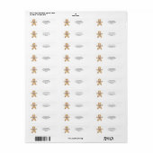Gingerbread man kerst koekje etiket (Full Sheet)