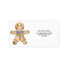 Gingerbread man kerst koekje etiket