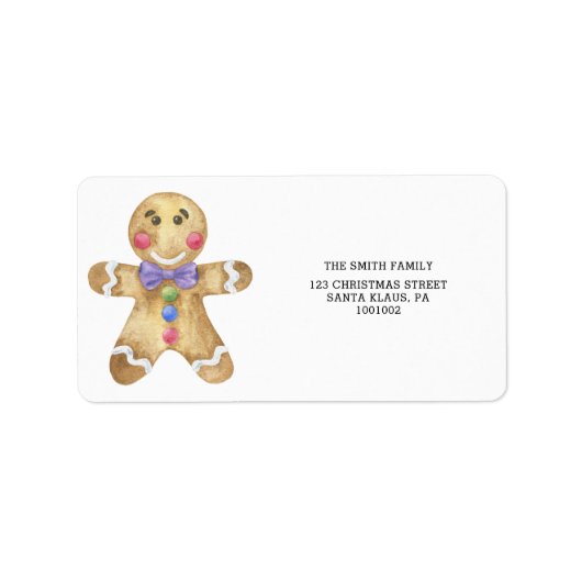 Gingerbread man kerst koekje etiket (Voorkant)