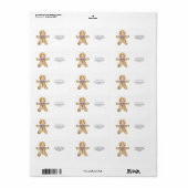 Gingerbread man kerst koekje etiket (Full Sheet)
