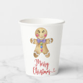 Gingerbread man kerst koekje papieren bekers (Achterkant)