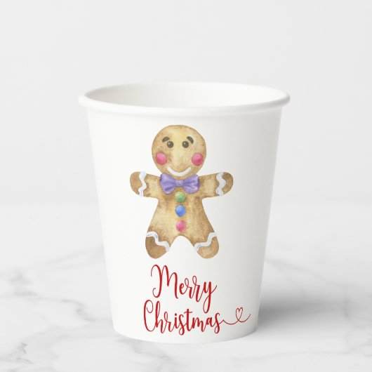 Gingerbread man kerst koekje papieren bekers (Voorkant)