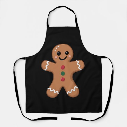 Gingerbread Man Kerst Koekjes Bakken Vakantie Schort (Voorkant)