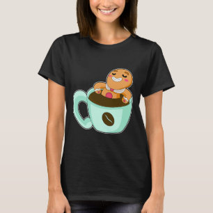 Gingerbread man kerst koffie t-shirt