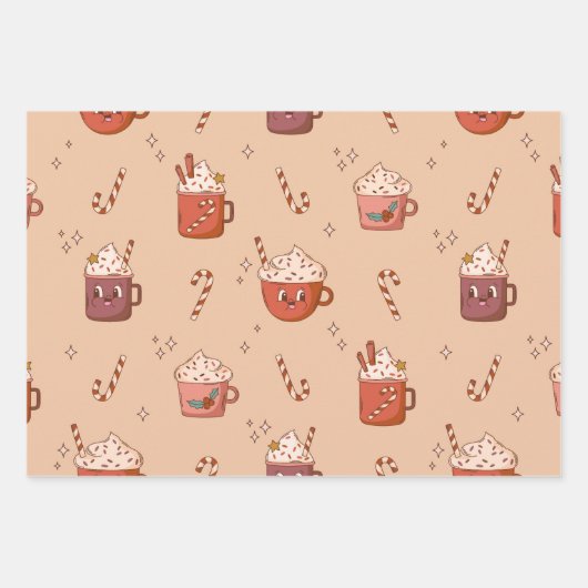 Gingerbread man kerst set van 3 inpakpapier vel (Voorkant 2)