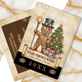 Gingerbread Man Kerst, , Steampunk Feestdagenkaart