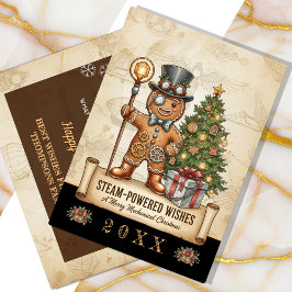 Gingerbread Man Kerst, , Steampunk Feestdagenkaart