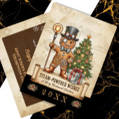 Gingerbread Man Kerst, , Steampunk Feestdagenkaart