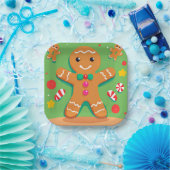 Gingerbread Man Kerst Vakantie Papier Bord (Feest)