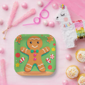 Gingerbread Man Kerst Vakantie Papier Bord (Feest)