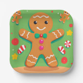 Gingerbread Man Kerst Vakantie Papier Bord (Voorkant)