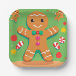 Gingerbread Man Kerst Vakantie Papier Bord