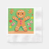 Gingerbread Man Kerst Vakantie Papier Servet (Voorkant)